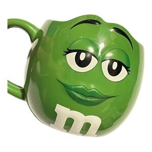 M & M Miss green flirt sculpted oversized mug